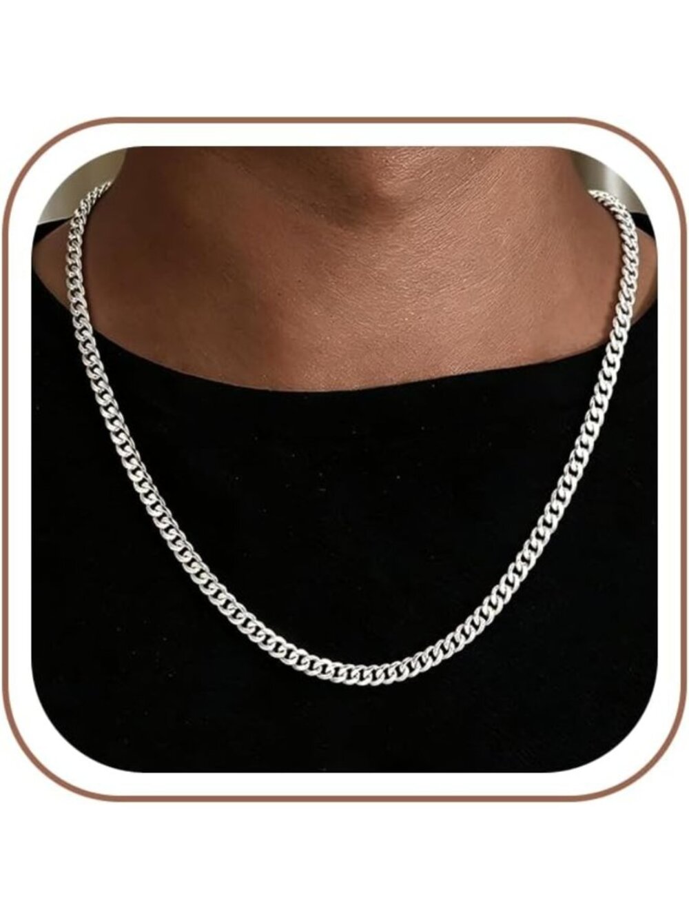 Stylish Silver Cuban Link Chain for Men - 3.5/5/7mm, Durable 925 Silver Finish